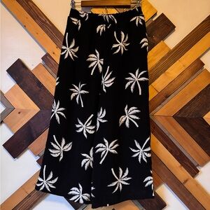 Black and White Palm Print Swim Coverup